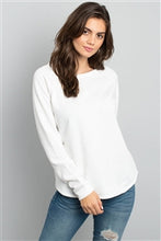 Load image into Gallery viewer, Solid White Terry Fleece Lined Top