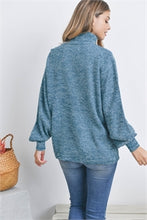 Load image into Gallery viewer, Teal Balloon Sleeve Sweater