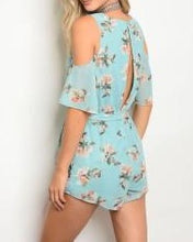 Load image into Gallery viewer, Light Blue and Peach Romper