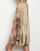 Load image into Gallery viewer, Olive and Ivory Tie Dye Dress