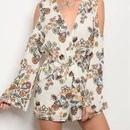 Load image into Gallery viewer, Ivory Floral Romper