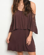 Load image into Gallery viewer, Brown Cold Shoulder Dress