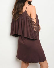 Load image into Gallery viewer, Brown Cold Shoulder Dress