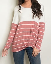 Load image into Gallery viewer, Ivory and Blush Striped Tunic