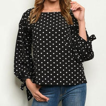 Load image into Gallery viewer, Black and White Polka Dot Top