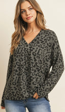 Load image into Gallery viewer, Leopard V-neck Sweater