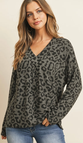 Leopard V-neck Sweater