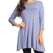 Load image into Gallery viewer, Laura-Powder Blue Tunic Pocket Top