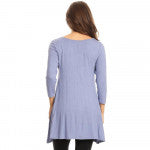 Load image into Gallery viewer, Laura-Powder Blue Tunic Pocket Top