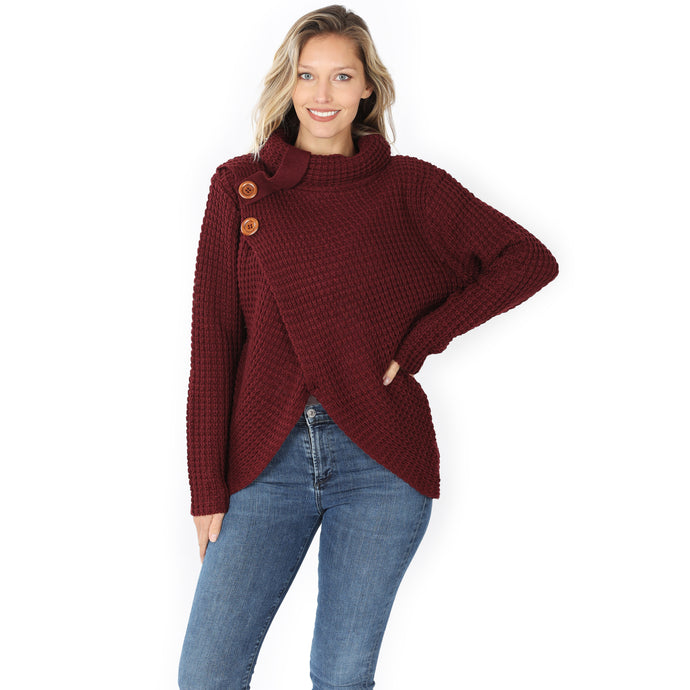 Burgundy Wrap Sweater