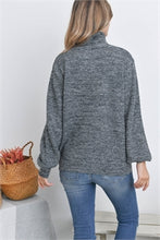 Load image into Gallery viewer, Charcoal Balloon Sleeve Sweater