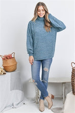 Load image into Gallery viewer, Teal Balloon Sleeve Sweater