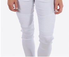 Load image into Gallery viewer, White Moto Jeggings