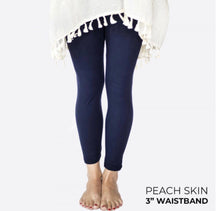 Load image into Gallery viewer, Navy Brushed Yoga Leggings