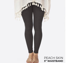 Load image into Gallery viewer, Charcoal Yoga Waist band Brushed Leggings