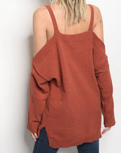 Load image into Gallery viewer, Rust Cold Shoulder Sweater