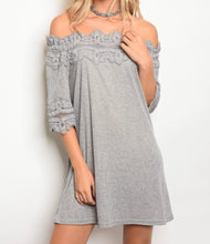 Load image into Gallery viewer, Gray Off The Shoulder Dress