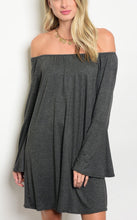 Load image into Gallery viewer, Dark Gray Off The Shoulder Dress